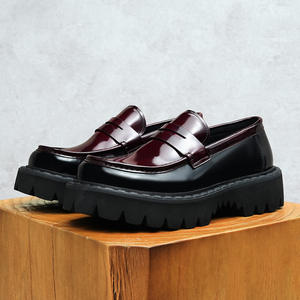 <b>Men's</b> British Style Leather Shoes Slip <b>On</b> Lazy Loafers Thick Sole Casual Work Cross Border Elevator Shoes <b>For</b> <b>Men</b> - Product Image 2