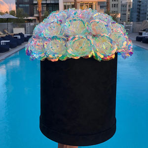 2024 cadeaux de fête des mères fleur artificielle colorée éternelle rosas dose <span class=keywords><strong>fausse</strong></span> <span class=keywords><strong>rose</strong></span> immortelle pour toujours galaxie roses dans une boîte pour maman - Product Image 2