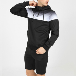 Sudaderas con capucha para hombre, conjunto de pantalones cortos con logotipo personalizado de alta calidad, 100% de algodón, cuello redondo de gran tamaño, unisex - Product Image 2