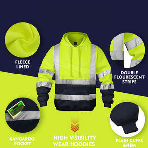 Diseña Tu Propia Sudadera de Seguridad de Alta Visibilidad, Sudadera de Seguridad de la Mejor Calidad, Nueva Sudadera de Seguridad Hecha en Pakistán - Product Image 3