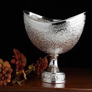 Bol de service classique pour ustensiles de cuisine, Restaurant d'hôtel bols de service de soupe de Fruits assiette de service de salade en aluminium plaqué argent - Product Image 2