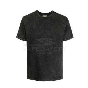 เสื้อยืดผ้าเจอกรดของผู้ชายผ้าฝ้าย100% ทรงหลวมสไตล์วินเทจ - Product Image 1