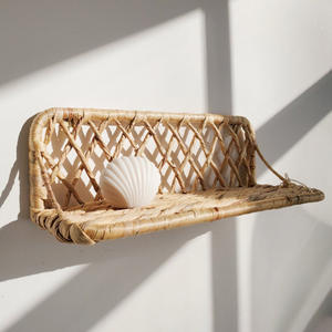 Natural water hyacinth shelf wall hanging single storage <b>shelves</b> natural display rack made in Vietnam - Product Image 2