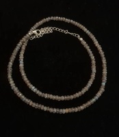 Collier minimaliste en labradorite naturelle de qualité AAA – Pierres précieuses rondes micro-facettées de 4-5 mm, vente en gros de bijoux