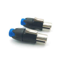 Adaptador de cable macho de 4 pines NL4FX Power Pug Locking Speaker Conector XLR Compatible con amplificador de audio Speakon