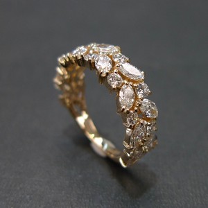 Anillo de Compromiso o Matrimonio para Mujer, con Diamante Cultivado en Laboratorio, Corte Marquesa, Clásico, Certificado IGI, Plata de Ley Maciza Chapada en Oro - Product Image 1