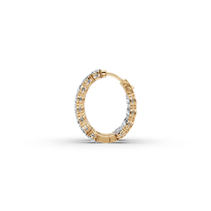 Pendientes de diamantes redondos de la mejor calidad de 4,00 quilates, aros de forma ovalada - Product Image 3