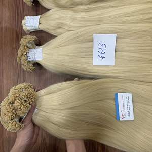 Venta al por mayor 100% mechones de cabello humano liso tejido de punta plana cabello rubio Remy extensiones de trama de cabello virgen teñido vietnamita Thanh - Product Image 5