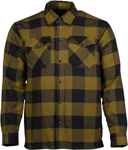 Best manufactured Tailor fit plaid style Flannel shirts with Aramid lining for biker women