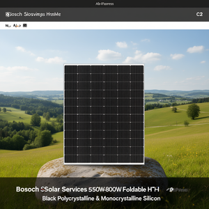 Panneau solaire pliable HJT Bosch Solar Services 550W-800W, silicium polycristallin et monocristallin noir - Product Image 3