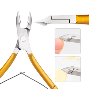 Pinzas de tijera de hoja curva de acero inoxidable, removedor de cutículas de piel muerta para pedicura, corte de uñas, arte, uso de dedos de bebé - Product Image 3