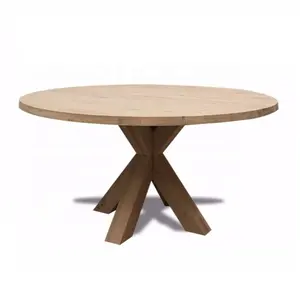 Tavolino da Cocktail in legno tavolino rifinito in lavaggio bianco in legno di forma rotonda tavolino in legno