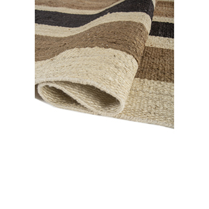 Tapis Kilim Rectangulaire Rayé Fait Main Nomadic Threads PDJT-738 en Jute et Chanvre Tissé Plat Ivoire pour Salon, Chambre et Couloir - Product Image 2