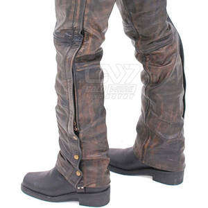 Dernière conception de chaps en cuir de haute qualité pour hommes utilisation en extérieur respirant en gros lavé chaps en cuir pour hommes - Product Image 6