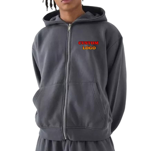 Sudaderas con capucha de lana de secado rápido para hombres de alta calidad Moda de invierno con técnicas bordadas y serigrafía teñida lisa - Product Image 3