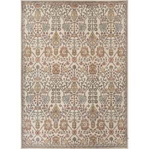 Erbe Ivory Hand Knotted Wool Rugs Floral for Home Living Hallway Entryway Puzzle Rectangle Design Teens-Jaipur 8x10 ft EU - Product Image 1
