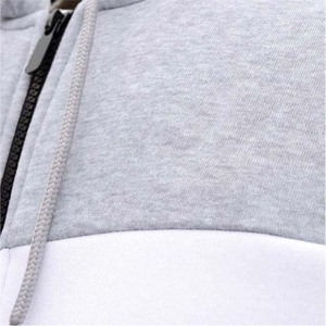 Top haute qualité en gros impression personnalisée broderie hommes fermeture éclair à capuche pantalons de survêtement jogging survêtements contraste couleur OEM - Product Image 4
