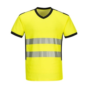 Camisetas DE SEGURIDAD reflectantes de secado rápido para hombre, ropa de trabajo de construcción con bolsillo impermeable, soporte de logotipo personalizable - Product Image 1
