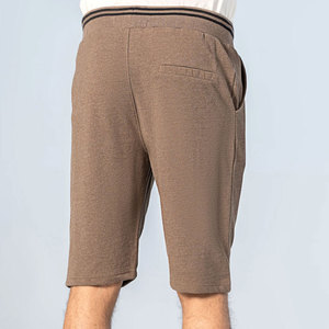 Pantalones cortos informales ligeros para hombre para verano tela de algodón suave con cintura elástica suministro de fábrica OEM - Product Image 3