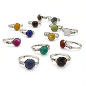 <b>Boho</b> Style Unique Silver Plated Fashion <b>Rings</b> with Colorful Stone Accents for Resale - Product Image 2