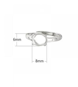 ตัวเรือนแหวนเงินแท้ 925 ชุบทองคำขาว สไตล์วินเทจ สำหรับงานแต่งงานและวันครบรอบ รูปทรงวงรี สำหรับใส่พลอยแบบคาโบชอง ทำแหวน DIY - Product Image 6