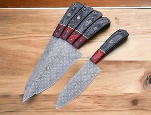 Juego de Cuchillos de Cocina de 5 Piezas Estilo Japonés, Acero de Damasco con Mango de Madera de Palisandro, Ecológico y Profesional, en Oferta - Product Image 5