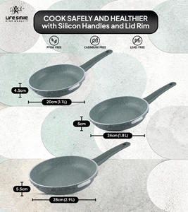 Ensemble de poêles 3 pièces Fond à induction Revêtement en granit - Product Image 2