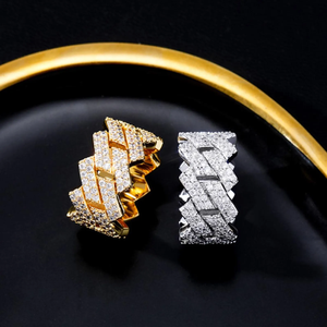 Uniquely <b>Crafted</b> Silver Hip Hop <b>Ring</b> with Moissanite Diamonds for Wedding & Party Premium Style - Product Image 3