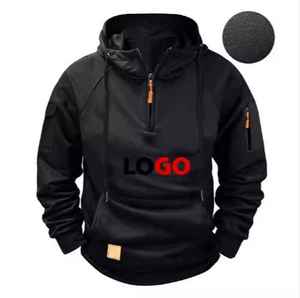 Sweat à capuche unisexe de haute qualité pour l'hiver, en molleton épais, avec impression de logo personnalisé, coupe classique, style streetwear, style décontracté uni - Product Image 2