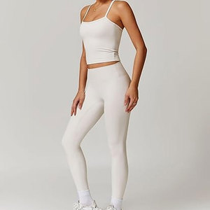Conjunto de Leggings y Sujetador Deportivo para Mujer, Nuevo, Color Sólido, Cintura Baja, Ecológico, Espalda Descubierta, Shorts de Yoga con Logotipo Frontal, de Secado Rápido, 1 Pieza - Product Image 5