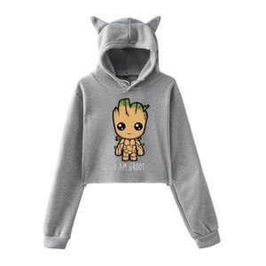 Sudaderas con capucha cortas para mujer al por mayor, sudaderas con capucha informales para mujer con cordones ajustables - Product Image 4