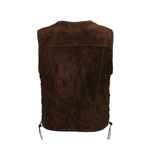 Nouveau design élégant Gilet de motard en cuir Veste de moto Vente chaude Bonne qualité Gilet en cuir à boutons - Product Image 2