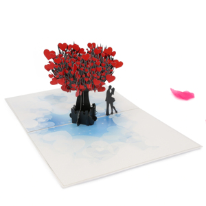Vente en gros Nouveau design Artisanat 3D Pop-up Coeur Arbre Carte de voeux Saint Valentin Amour Style Offset Papier imprimé Fabriqué au Vietnam - Product Image 1