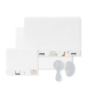 Juego de 3 Piezas de Ropa de Cama para Cuna, 100% Algodón Tejido, Diseño Animal, Modelo Serengueti, Sábana para Bebé - Product Image 1