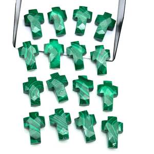 Cuentas de Cruz sagrada de malaquita natural, abalorios de piedras preciosas sueltas, fabricación de joyas DIY, pulsera, collar, venta al por mayor - Product Image 2