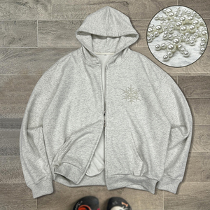 เสื้อฮู้ดผ้าฝ้ายบ็อกซี่สำหรับทุกเพศเสื้อครอปทรงหลวมโอเวอร์ไซส์สไตล์แฟชั่นใหม่ - Product Image 1