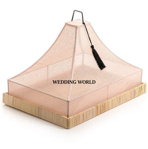 Forme carrée meilleur plateau en rotin design fait à la main vente chaude mariage et hôtel décoratif en gros luxe nouveau plateau à chocolat - Product Image 3