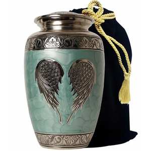 Urne funéraire en métal bleu personnalisé pour cendres Urnes funéraires uniques pour souvenir commémoratif de bébé animal de compagnie humain - Product Image 4