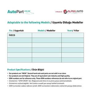 Ensemble de réparation de fenêtre droite pour l'ancien modèle İveco - Product Image 2