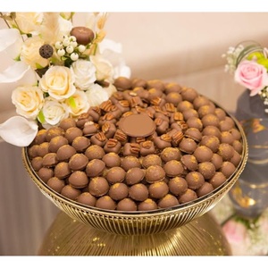 Cuenco para servir chocolate de Metal Dorado de la mejor calidad, moderno y ecológico para Hotel, restaurante, Catering, plato de postre dulce a la venta - Product Image 1