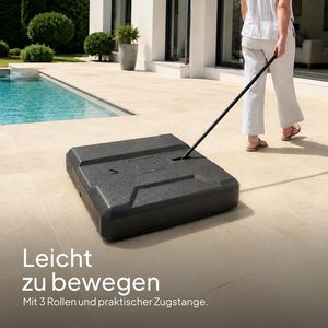 160 kg Fillable <strong>Parasol</strong> <strong>Base</strong> with Wheels Umbrella Stand <strong>Base</strong> Market Patio Outdoor <strong>Heavy</strong> <strong>Duty</strong> Umbrella Holder Mobile - Product Image 5