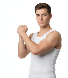 IvoryFlow Lightweight <b>White</b> Cotton <b>Vest</b> for <b>Men</b> Sleeveless Plain Breathable Stretch Daily Comfort Apparel - Product Image 2