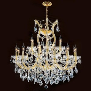 Lámpara de Araña de Cristal Dorada de 19 Luces Estilo María Teresa de Worldwide Lighting - Product Image 1