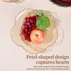 Großpackung Benutzerfreundliche Blütenblatt-förmige Lebensmittelgeeignete PET-Teller Stapelbar Große Kapazität Leicht zu Reinigen Spülmaschinenfest Küchengeschirr für Zuhause - Product Image 3