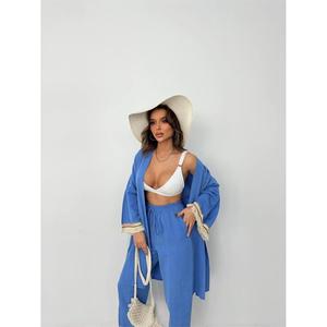 Conjunto de Kimono Azul ARM con Bikinis y Ropa de Playa con Flecos - Product Image 5
