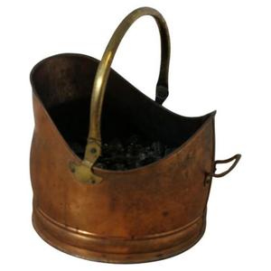 Vintage Copper <b>Coal</b> Bucket with a Patina Effect and Sturdy Construction & Ideal for Organizing <b>Coal</b> at Very Cheap Cost - Product Image 6
