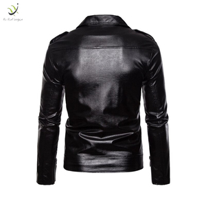 Chaqueta de cuero de piel de oveja para hombre 2022, Impresión de logotipo personalizado, mangas completas de alta calidad premium, precio barato al por mayor para invierno - Product Image 2
