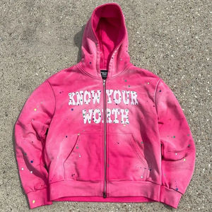 Sudadera con Capucha Personalizada para Hombre, Diseño con Salpicaduras de Pintura Estilo Vintage, Lavado Ácido, Serigrafía, Ecológica, 100% para Invierno - Product Image 4