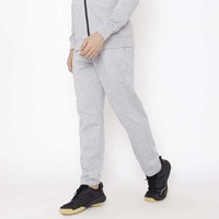 Ensemble de survêtement streetwear gris clair pour homme, veste zippée, rayure rouge, coton, tenue athlétique deux pièces, délavage acide