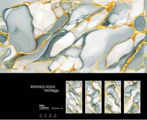 Carreaux de porcelaine sculptés sans fin dorés élégants 600x1200 | Collection d'exportation durable grand format de sol mural de qualité supérieure - Product Image 1